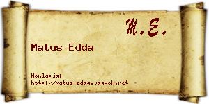 Matus Edda névjegykártya